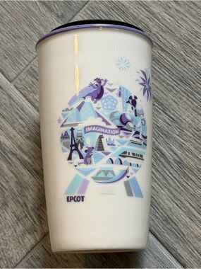 Disney Parks Starbucks Epcot Center Ceramic Travel Tumbler 12
oz Mug Figment